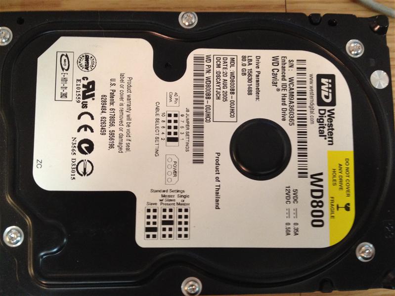 WD800BB-00JHC0 - 19-Aug-2005 - WD-WCAM9A360365 - photo-1